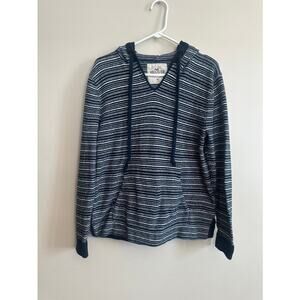 Hollister Navy Striped Hooded Pullover Women’s Medium